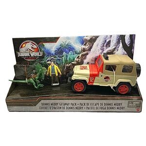 Jurassic World Nedry Getaway Pack with Jeep & Dilophosaurus Action Figures